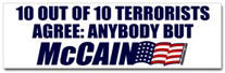 10 out of 10 Terrorists Sticker (Bumper)