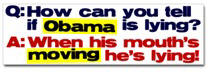 Obama Lies Sticker (Bumper)
