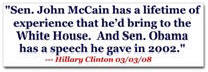 Hillary for McCain Sticker (Bumper)